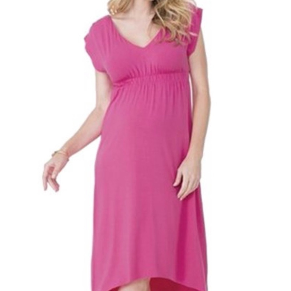 Ingrid & Isabel pink jersey maternity baby shower dress M